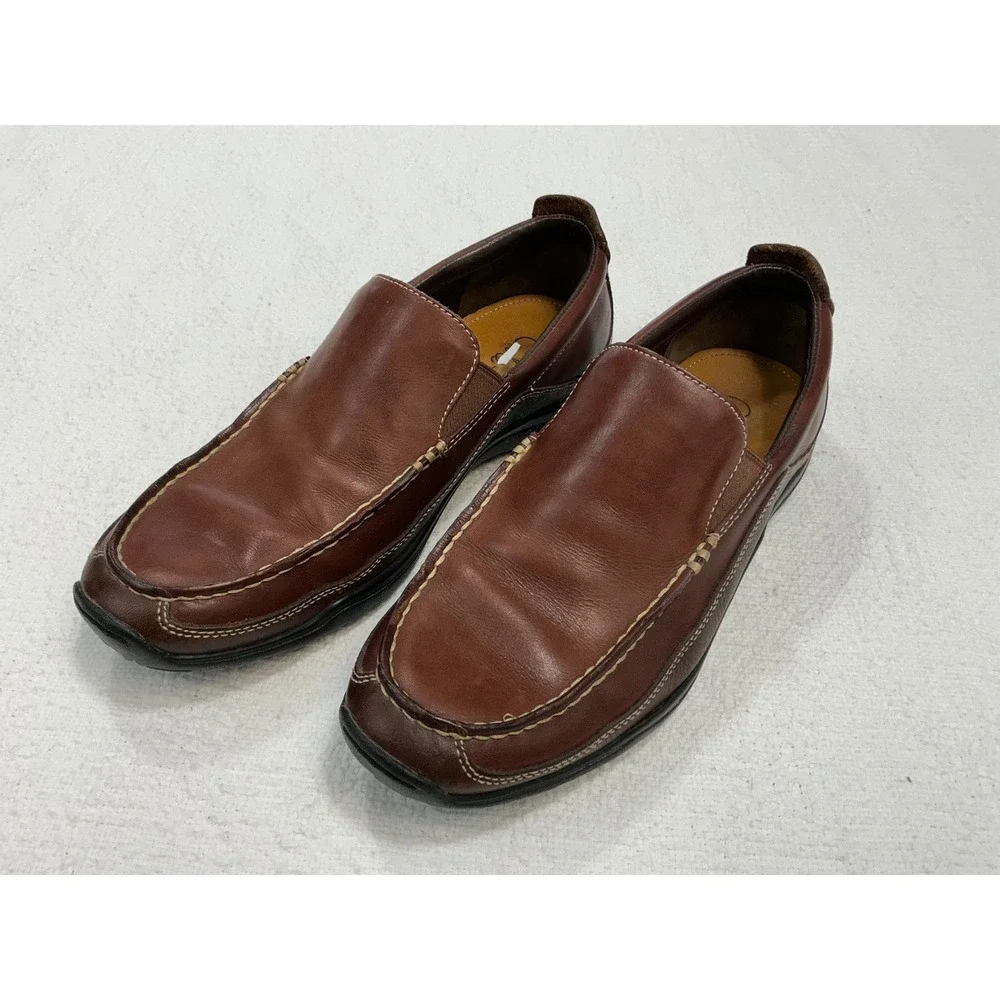 Cole Haan Brown Leather Slip‎ On Loafers Mens 8M Venetian